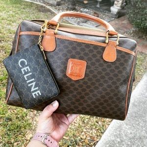 Vintage Celine Macadam Blasón Pattern Boston Bag